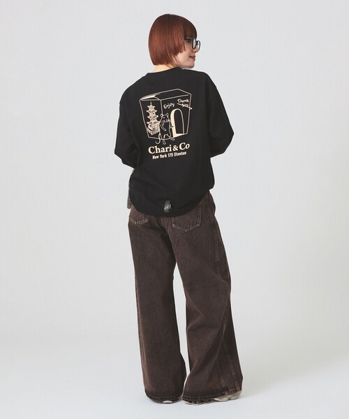 CHARI&CO（チャリアンドコー）の「【別注】CHARI&CO / CHINATOWN WELCOME TEE（Tシャツ/カットソー・レディース・ブラック/ホワイト・ONE SIZE）」の5枚目の写真