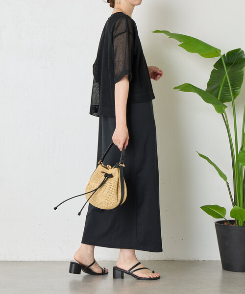 Jena espace merveilleux（ジェナ　エスパスメルヴェイユ）の「メッシュセットワンピース（ワンピース・レディース・ブラック/オフホワイト・FREE）」の6枚目の写真