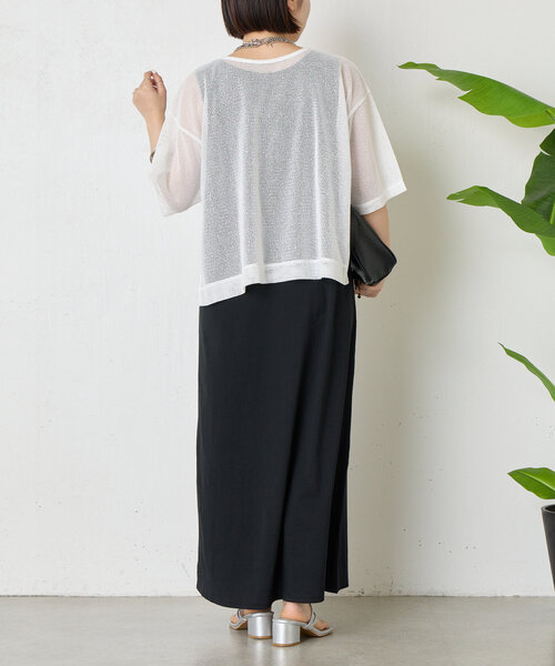 Jena espace merveilleux（ジェナ　エスパスメルヴェイユ）の「メッシュセットワンピース（ワンピース・レディース・ブラック/オフホワイト・FREE）」の14枚目の写真