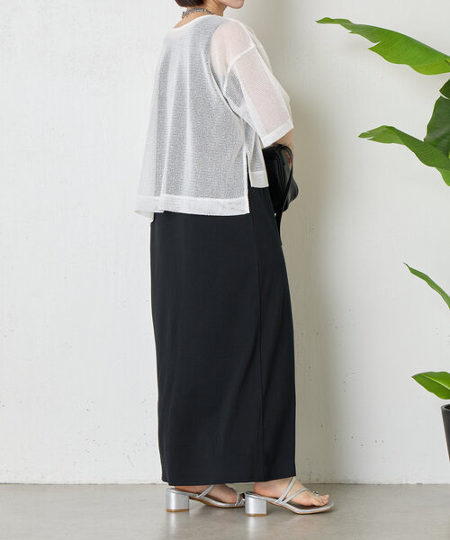 Jena espace merveilleux（ジェナ　エスパスメルヴェイユ）の「メッシュセットワンピース（ワンピース・レディース・ブラック/オフホワイト・FREE）」の15枚目の写真