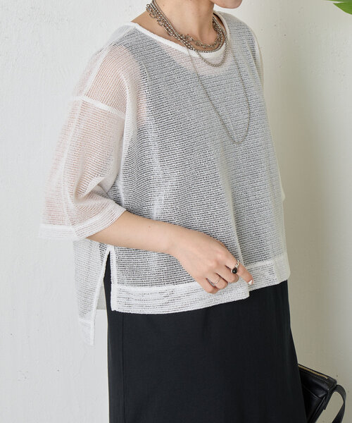 Jena espace merveilleux（ジェナ　エスパスメルヴェイユ）の「メッシュセットワンピース（ワンピース・レディース・ブラック/オフホワイト・FREE）」の18枚目の写真