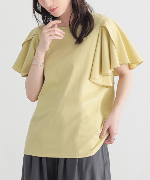 n'OrLABEL(ノアールレーベル)の「『袖フレアスリーブカットソー』(Tシャツ/カットソー・レディース・ブラック/オフホワイト/イエロー/ブルー・2/1)」の12枚目の写真