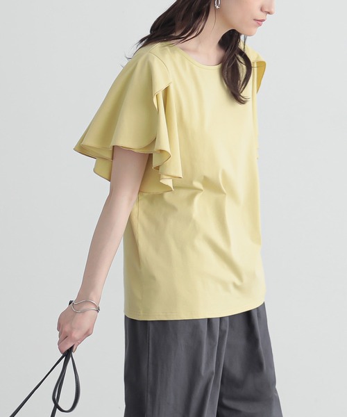 n'OrLABEL(ノアールレーベル)の「『袖フレアスリーブカットソー』(Tシャツ/カットソー・レディース・ブラック/オフホワイト/イエロー/ブルー・2/1)」の13枚目の写真