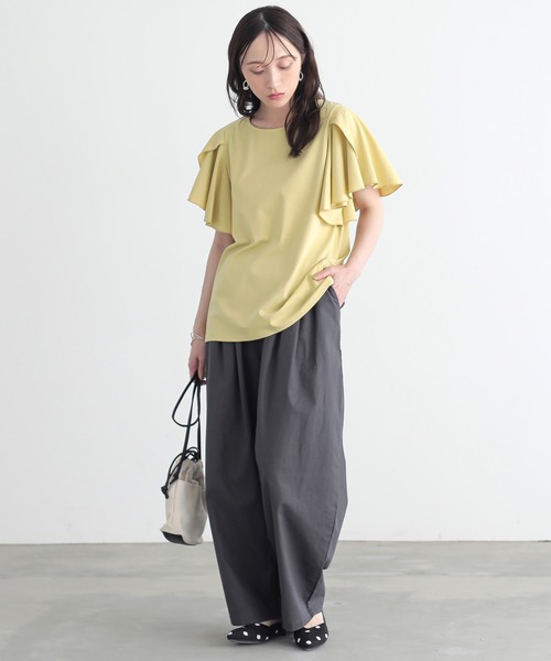 n'OrLABEL(ノアールレーベル)の「『袖フレアスリーブカットソー』(Tシャツ/カットソー・レディース・ブラック/オフホワイト/イエロー/ブルー・2/1)」の15枚目の写真