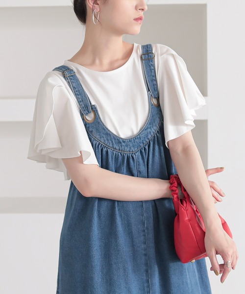 n'OrLABEL(ノアールレーベル)の「『袖フレアスリーブカットソー』(Tシャツ/カットソー・レディース・ブラック/オフホワイト/イエロー/ブルー・2/1)」の8枚目の写真