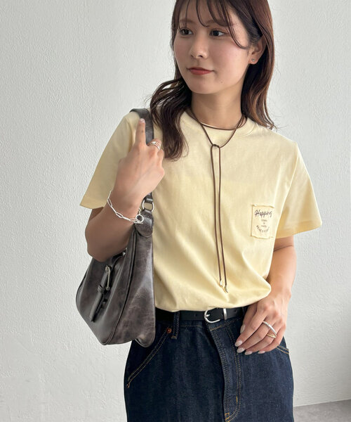 HAPPINESS 売れ筋商品|||ハピネス Tシャツ トップス レディース Tops Beige 楽天市場】【Happiness】ハピネス 半袖Tシャツ プリント 丸首