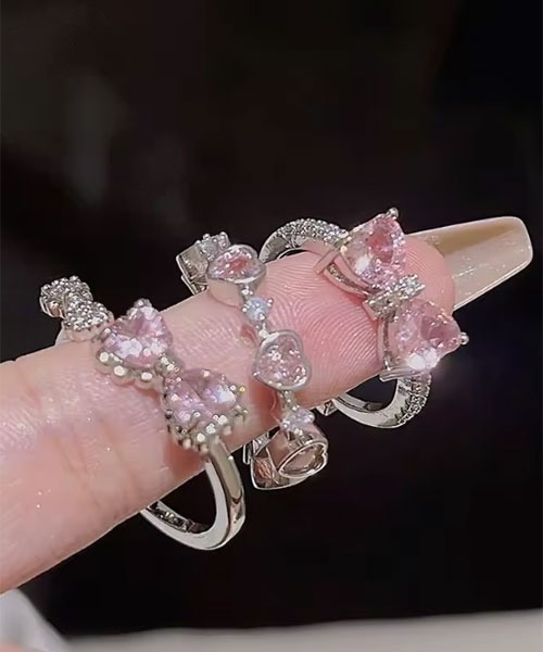 Mayree（メイリー）の「【urge select】Y2K リボンモチーフ リング【3個セット】（リング・レディース・シルバー系2/シルバー系1・FREE）」の2枚目の写真