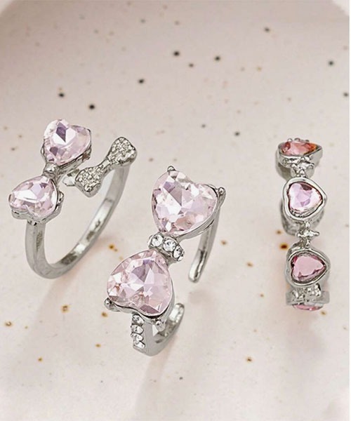 Mayree（メイリー）の「【urge select】Y2K リボンモチーフ リング【3個セット】（リング・レディース・シルバー系2/シルバー系1・FREE）」の4枚目の写真