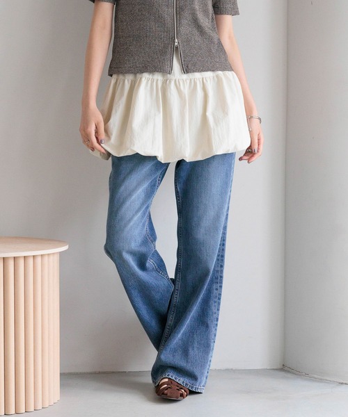 LOWRYS FARM（ローリーズファーム）の「バルーンミニスカート　531818（スカート・レディース・アイボリー/ブラック・FREE）」の5枚目の写真