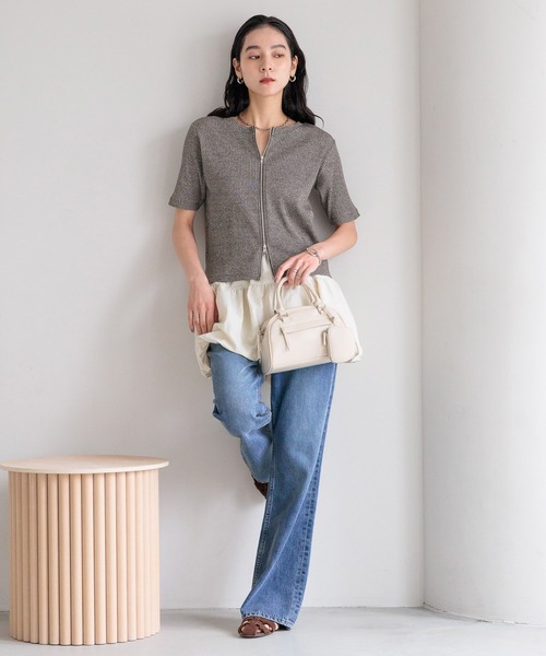 LOWRYS FARM（ローリーズファーム）の「バルーンミニスカート　531818（スカート・レディース・アイボリー/ブラック・FREE）」の3枚目の写真