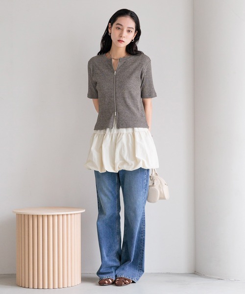 LOWRYS FARM（ローリーズファーム）の「バルーンミニスカート　531818（スカート・レディース・アイボリー/ブラック・FREE）」の4枚目の写真