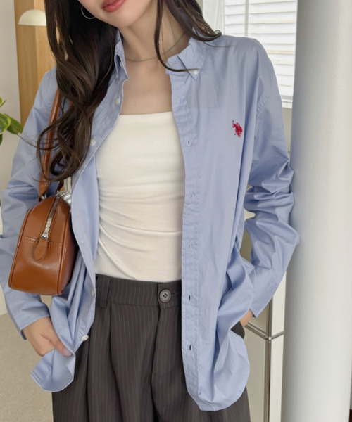 U.S. POLO ASSN.（ユーエスポロアッスン）の「U.S. POLO ASSN 長袖 ボタンダウン レギュラーサイズ シャツ（シャツ/ブラウス・レディース・ブラック/ライトブルー/ホワイト/サックスブルー・M/L）」の22枚目の写真