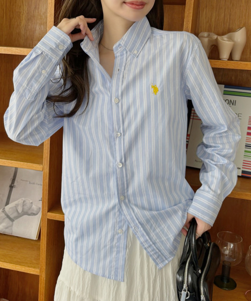 ブラウス シャツ U.S. POLO ASSN 長袖 ボタンダウン レギュラーサイズ シャツ レディース メンズ セール】U.S. POLO ASSN 長袖 ボタンダウン レギュラーサイズ