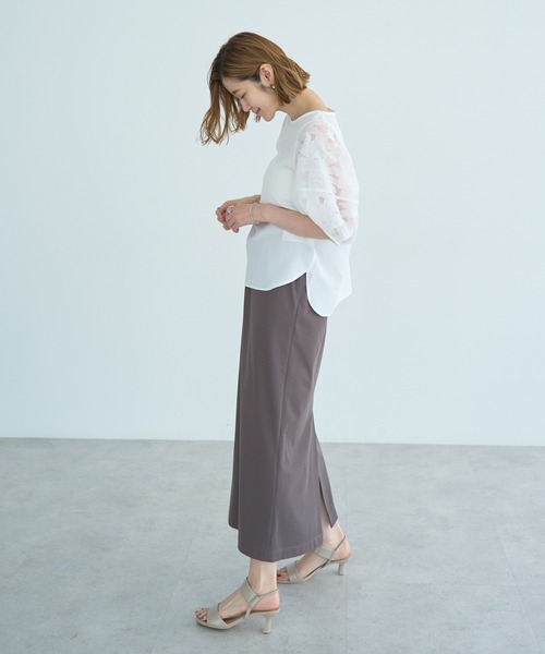 YECCA VECCA（イェッカヴェッカ）の「レーススリーブブラウス（シャツ/ブラウス・レディース・ネイビー/オフホワイト・FREE）」の5枚目の写真