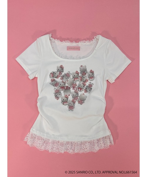 tシャツ ANGEL「HELLO KITTY」 RHINESTONE TEE レディース MORE self LOVE tシャツ ANGEL「HELLO KITTY」 ENCYCLOPEDIA TEE