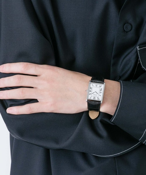 Swarovski ブラックアナログ手巻き時計 希少】Swarovski スワロフスキー 腕時計 ブラック オクテア