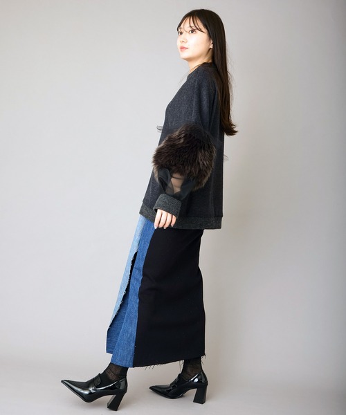 AVIE（アビィ）の「ウーレットシャギーフェイクファーmixプルオーバー（ニット/セーター・レディース・トップグレー/チャコールグレー・38）」の22枚目の写真