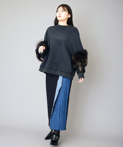 AVIE（アビィ）の「ウーレットシャギーフェイクファーmixプルオーバー（ニット/セーター・レディース・トップグレー/チャコールグレー・38）」の21枚目の写真