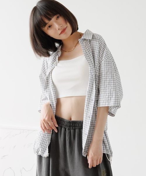 PBLIM（ページボーイリム）の「《UNISEX》チェックドローコードシャツ（シャツ/ブラウス・レディース・ブラック/ブラウン/オフホワイト・MEDIUM/LARGE）」の5枚目の写真