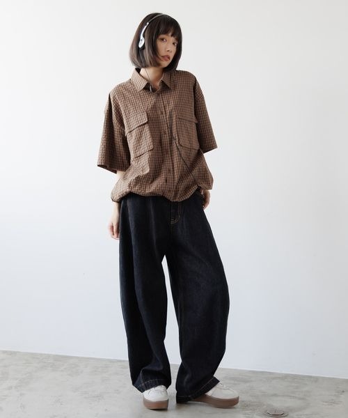 PBLIM（ページボーイリム）の「《UNISEX》チェックドローコードシャツ（シャツ/ブラウス・レディース・ブラック/ブラウン/オフホワイト・MEDIUM/LARGE）」の20枚目の写真