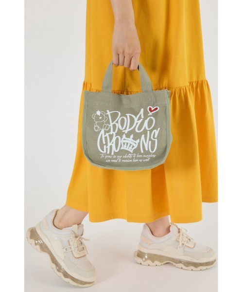 RODEO CROWNS WIDE BOWL(ロデオクラウンズワイドボウル)の「BRIDGE BEAR LOGO TOTE(トートバッグ・レディース・ブラック/カーキ/ピンク/オフホワイト・FREE)」の3枚目の写真