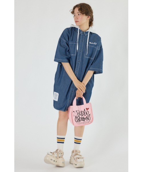 RODEO CROWNS WIDE BOWL(ロデオクラウンズワイドボウル)の「BRIDGE BEAR LOGO TOTE(トートバッグ・レディース・ブラック/カーキ/ピンク/オフホワイト・FREE)」の11枚目の写真