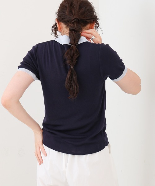 Bab(バブ)の「配色ポロ衿ニットプルオーバー(Tシャツ/カットソー・レディース・アイボリー/ネイビー・M)」の13枚目の写真