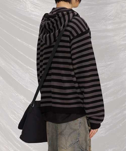 fsxrly【UNISEX】SAINTPAIN／ボーダーニットZIPUP SAINTPAIN（セイントペイン）の「【UNISEX】SAINTPAIN／ボーダーニット
