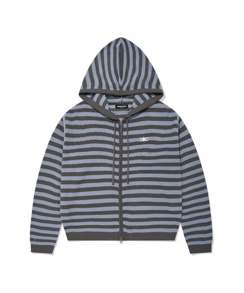 ぴぽらぽページ UNISEX】SAINTPAIN／ボーダーニットZIPUP（パーカー