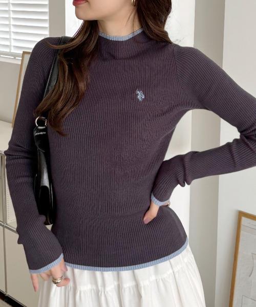 U.S. POLO ASSN.(ユーエスポロアッスン)の「【Ada.別注 U.S. POLO ASSN】配色デザイン コンパクト ぷちハイネック ニット カットソー(Tシャツ/カットソー・レディース・ホワイト×ネイビー/チャコール/ネイビー×ホワイト・M/L)」の17枚目の写真