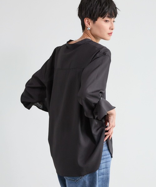 BARNYARDSTORM（バンヤードストーム）の「BARNYARDSTORM / トロミデシンシャツ＜セットアップ対応＞（シャツ/ブラウス・レディース・ブラック/レオパード・FREE）」の9枚目の写真