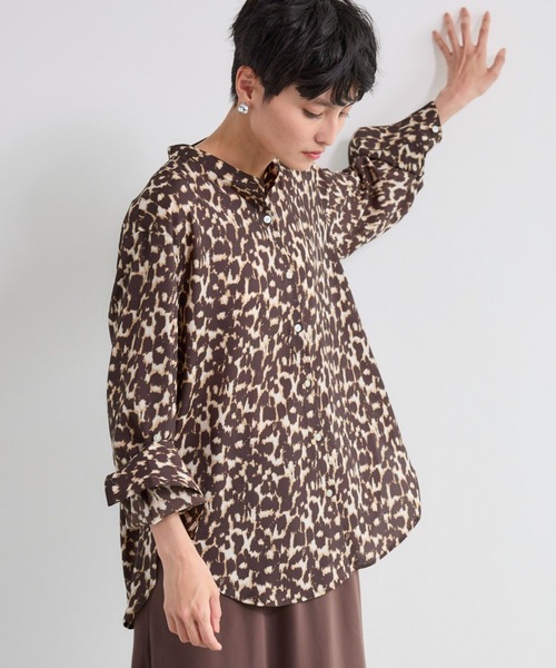 BARNYARDSTORM（バンヤードストーム）の「BARNYARDSTORM / トロミデシンシャツ＜セットアップ対応＞（シャツ/ブラウス・レディース・ブラック/レオパード・FREE）」の13枚目の写真