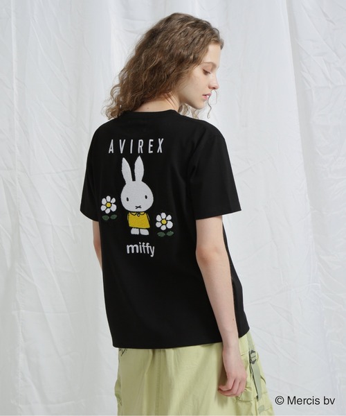 Miffy（ ミッフィー）の「《AVIREX×miffy》WEB限定 EMBROIDERY T-SHIRT/アヴィレックス×ミッフィー 刺繍Tシャツ（Tシャツ/カットソー・レディース・ホワイト/ピンク/ブラック・S/M）」の3枚目の写真