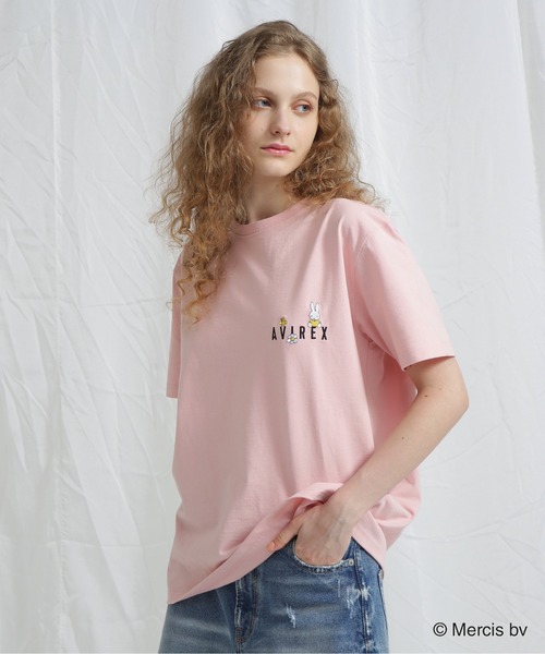 Miffy（ ミッフィー）の「《AVIREX×miffy》WEB限定 EMBROIDERY T-SHIRT/アヴィレックス×ミッフィー 刺繍Tシャツ（Tシャツ/カットソー・レディース・ホワイト/ピンク/ブラック・S/M）」の4枚目の写真