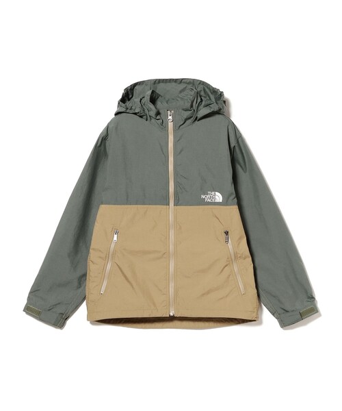 THE NORTH FACE（ザノースフェイス）の「THE NORTH FACE / キッズ コンパクト ジャケット 2026SS（130～160cm）通学 フード取り外し アウトドア（ブルゾン・キッズ・ブラック/カーキ/オレンジ/オリーブ/イエロー系その他4/ピンク・140/160/130/150）」の2枚目の写真