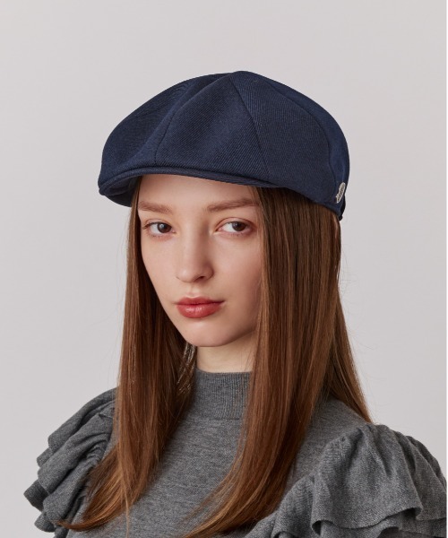Chapeau d' O(シャポードオー)の「Chapeau d' O Back Ribbon 8P Hunting / シャポードオー(ハンチング/ベレー帽・レディース・ベージュ/ネイビー・M/57.5cm)」の1枚目の写真