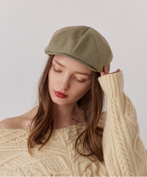 Chapeau d' O(シャポードオー)の「Chapeau d' O Back Ribbon 8P Hunting / シャポードオー(ハンチング/ベレー帽・レディース・ベージュ/ネイビー・M/57.5cm)」の10枚目の写真