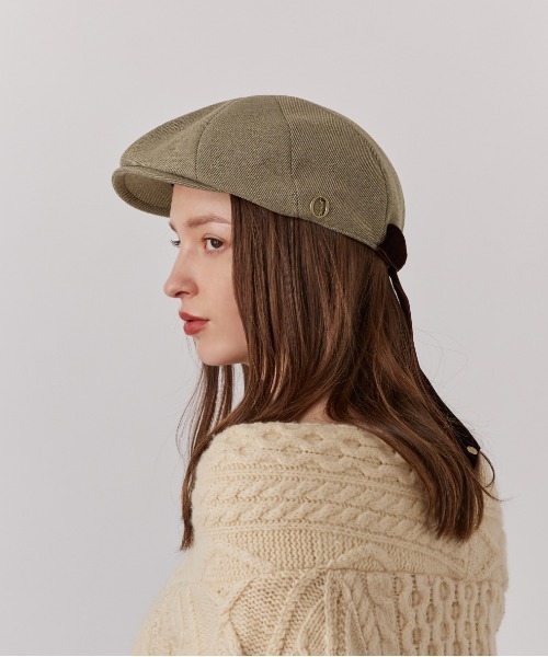 Chapeau d' O(シャポードオー)の「Chapeau d' O Back Ribbon 8P Hunting / シャポードオー(ハンチング/ベレー帽・レディース・ベージュ/ネイビー・M/57.5cm)」の11枚目の写真