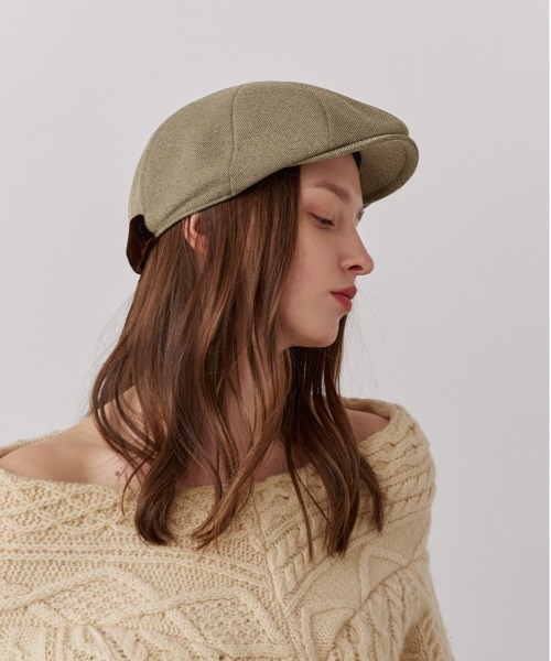 Chapeau d' O(シャポードオー)の「Chapeau d' O Back Ribbon 8P Hunting / シャポードオー(ハンチング/ベレー帽・レディース・ベージュ/ネイビー・M/57.5cm)」の12枚目の写真