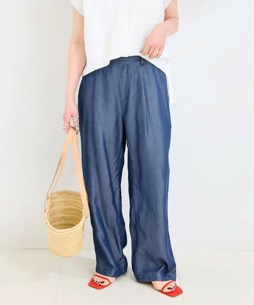 B.C STOCK（ベーセーストック）の「《追加4》手洗い可 / セルロースワイドパンツ（その他パンツ・レディース・ブルー系その他/ベージュ系その他/ブラック/カーキ・FREE）」の4枚目の写真