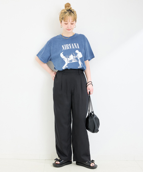 B.C STOCK（ベーセーストック）の「《追加4》手洗い可 / セルロースワイドパンツ（その他パンツ・レディース・ブルー系その他/ベージュ系その他/ブラック/カーキ・FREE）」の5枚目の写真