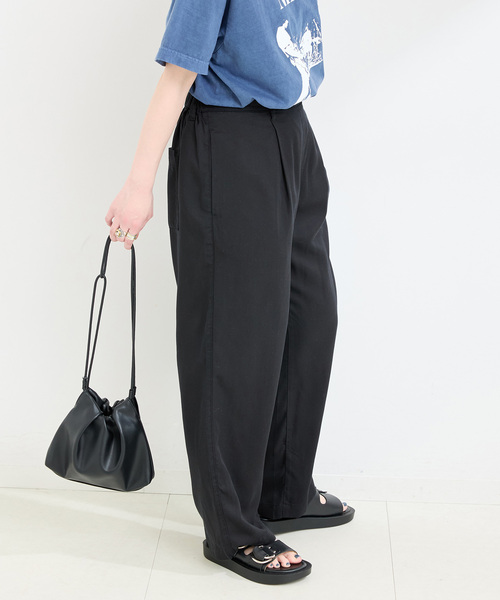 B.C STOCK（ベーセーストック）の「《追加4》手洗い可 / セルロースワイドパンツ（その他パンツ・レディース・ブルー系その他/ベージュ系その他/ブラック/カーキ・FREE）」の10枚目の写真