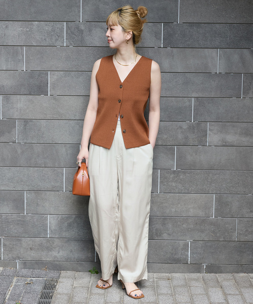 B.C STOCK（ベーセーストック）の「《追加4》手洗い可 / セルロースワイドパンツ（その他パンツ・レディース・ブルー系その他/ベージュ系その他/ブラック/カーキ・FREE）」の12枚目の写真