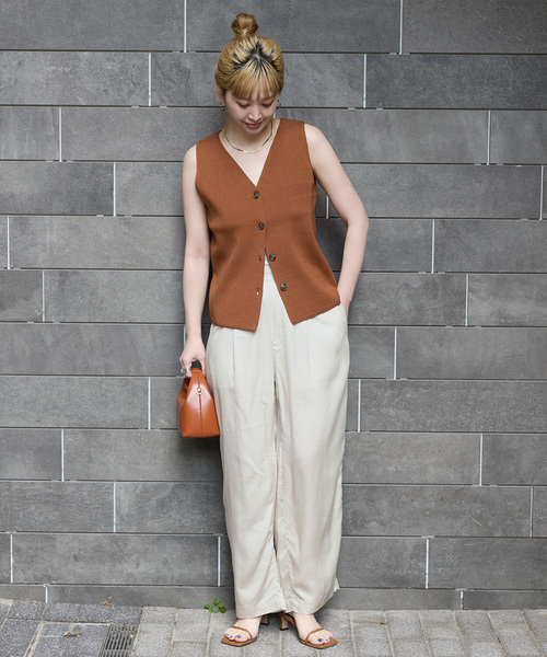 B.C STOCK（ベーセーストック）の「《追加4》手洗い可 / セルロースワイドパンツ（その他パンツ・レディース・ブルー系その他/ベージュ系その他/ブラック/カーキ・FREE）」の13枚目の写真