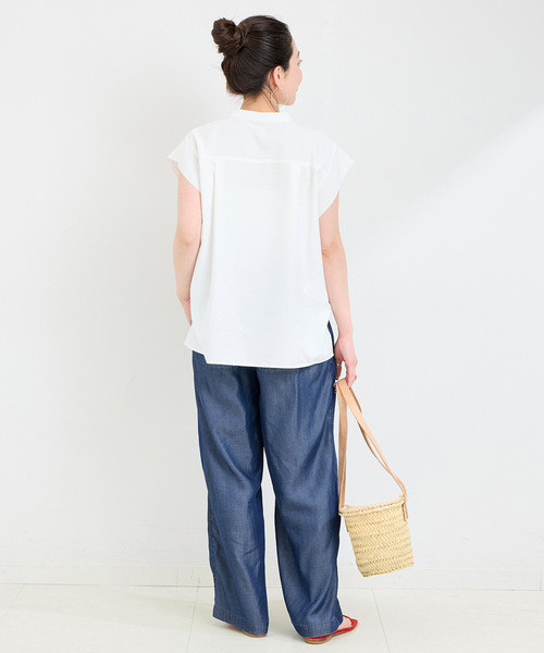 BASCOホワイト ワイドパンツ ベルパンツ・B 12オンスホワイトデニムのワイドパンツ/ITEM