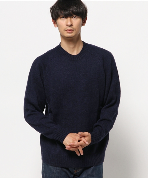 SEVENDAYS=SUNDAY（セブンデイズサンデイ）の「シェットランドウール　長袖プルオーバー（ニット/セーター・メンズ・イエロー/ネイビー/グリーン/杢グレー・MEDIUM/SMALL/LARGE）」の3枚目の写真