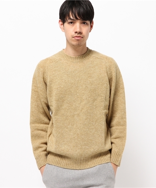 SEVENDAYS=SUNDAY（セブンデイズサンデイ）の「シェットランドウール　長袖プルオーバー（ニット/セーター・メンズ・イエロー/ネイビー/グリーン/杢グレー・MEDIUM/SMALL/LARGE）」の4枚目の写真