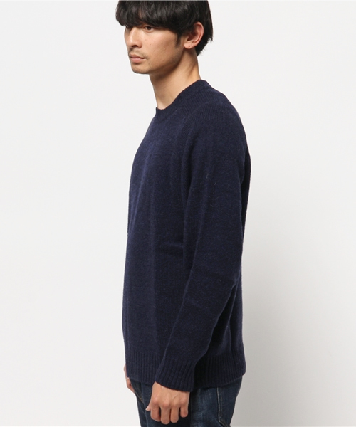 SEVENDAYS=SUNDAY（セブンデイズサンデイ）の「シェットランドウール　長袖プルオーバー（ニット/セーター・メンズ・イエロー/ネイビー/グリーン/杢グレー・MEDIUM/SMALL/LARGE）」の5枚目の写真