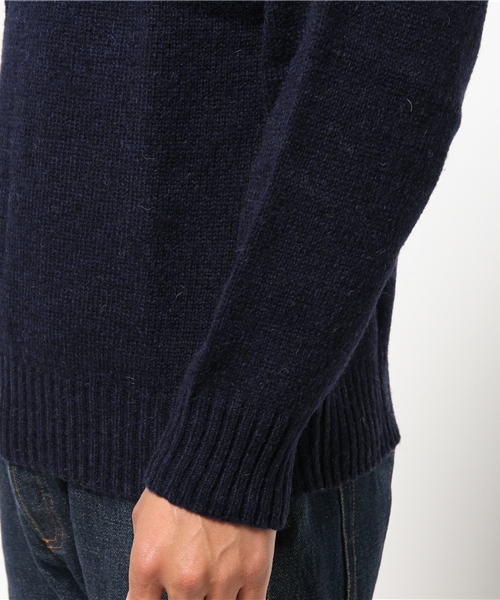 SEVENDAYS=SUNDAY（セブンデイズサンデイ）の「シェットランドウール　長袖プルオーバー（ニット/セーター・メンズ・イエロー/ネイビー/グリーン/杢グレー・MEDIUM/SMALL/LARGE）」の8枚目の写真