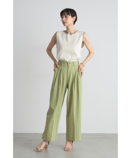 &. NOSTALGIA（アンドドットノスタルジア）の「タックワイドパンツ【tallサイズあり】（その他パンツ・レディース・ブラック/キャメル/グリーン・S/M/TALL）」の5枚目の写真